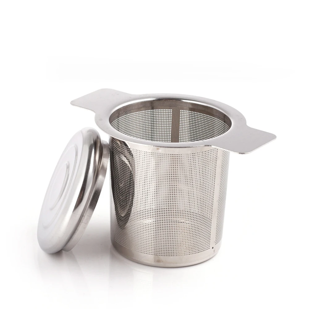 คุณภาพสูงชา Infuser สแตนเลสสตีลชากาแฟกรองตาราง Binaural สุทธิรั่วชาตาข่ายชากรองชาอุปกรณ์เสริม