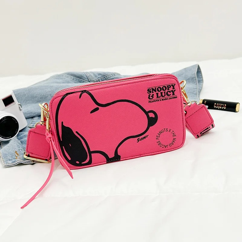 Kawaii Snoopy – sac à bandoulière rétro pour femmes, sac pour appareil photo exquis, mode grande capacité, matériau Pu, sac à main léger