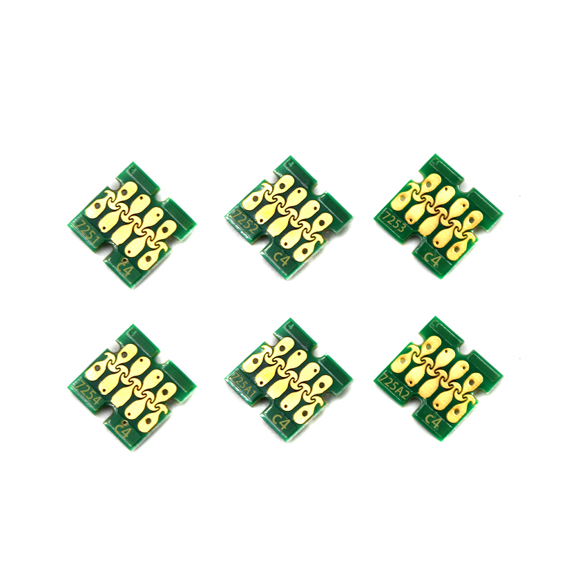 T7251-T7254 T725A Trắng Hộp Mực Chip Cho Máy Epson SureColor F2000 F2100 SC-F2000 SC-F2100 Máy In T725A00 Trắng Chip