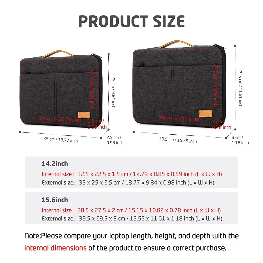 Computer Bag Laptop Sleeve Bag 14 15.6 Inch Notebook Pouch for Shockproof Computer Briefcase for Business Travel Laptop case