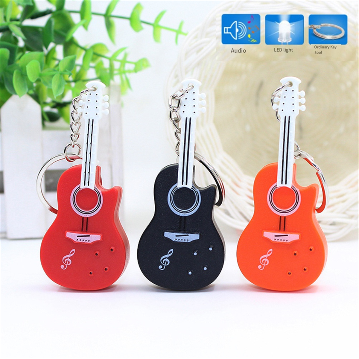 A72P Black Violin Key Pendant, Keychain Pendant Accessories Led Light Keychain Violin Keychain Can