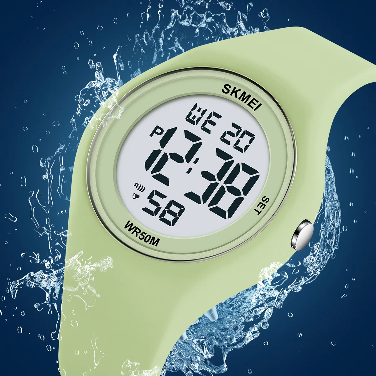 Reloj Digital SKMEI juvenil para deportes al aire libre para hombres, mujeres, estudiantes, 5bar, cronómetro resistente al agua, Reloj de pulsera con alarma para Mujer