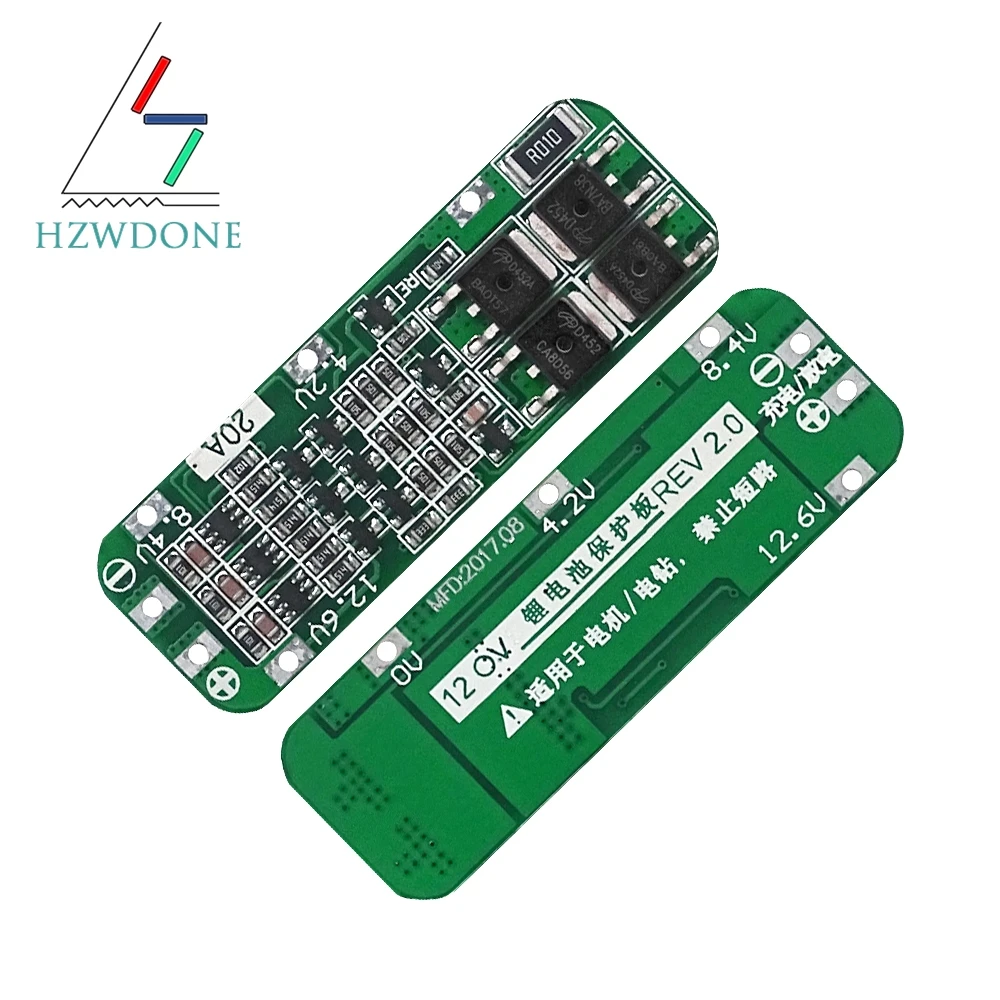리튬 이온 배터리 18650 충전기 PCB BMS 보호 보드, 드릴 모터 12.6V Lipo 셀 모듈용, 3S 20A