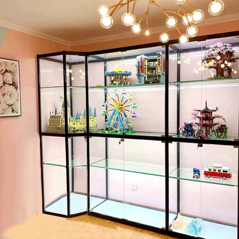 Shanghai Ecke Glas Vitrine dreieckige Schrank Figur Modell Display Bekleidungsgeschäft transparent Weinschrank Haushalt