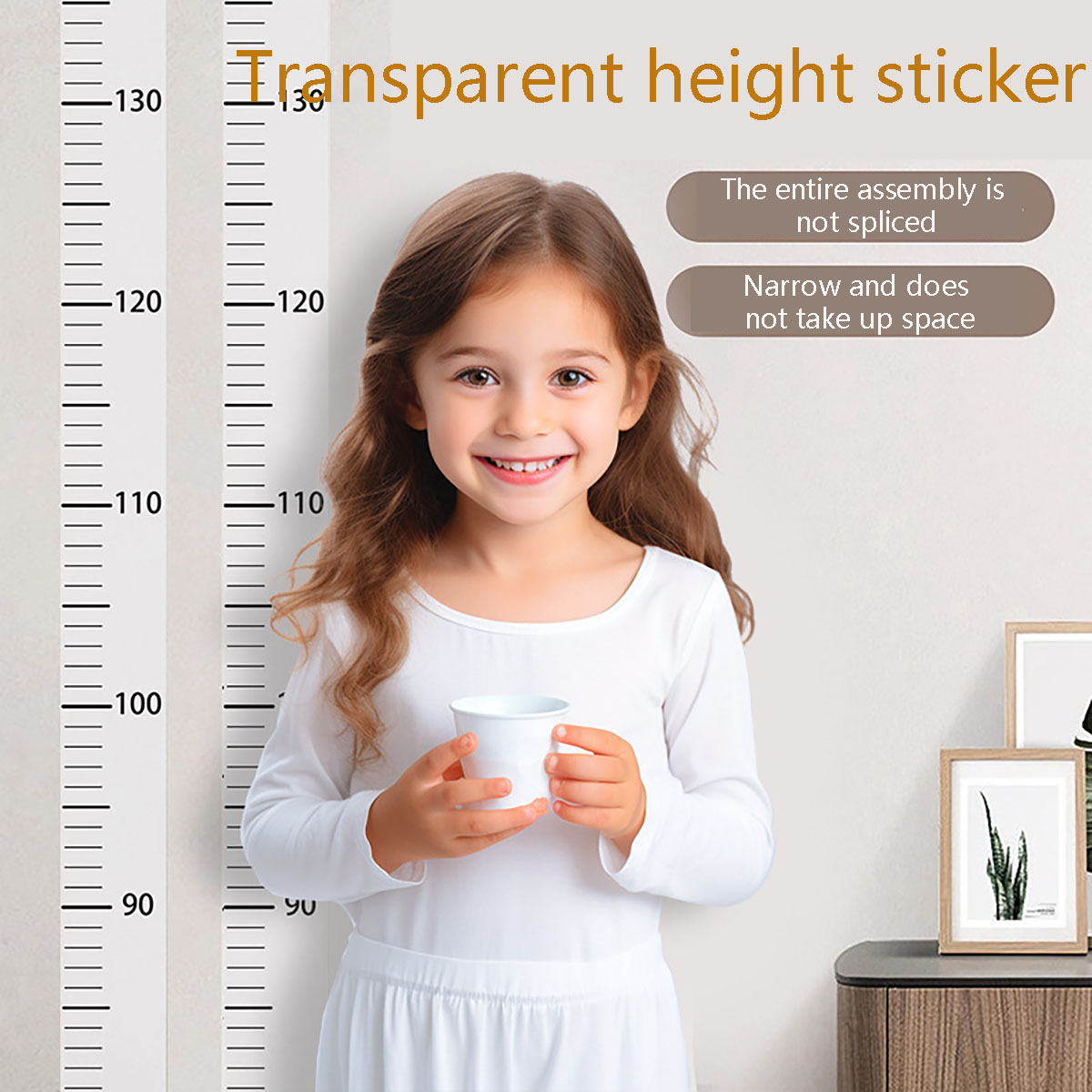1PC Height Sticker 0-200cm Sticker, Living Room Bedroom, Middle School Student Dormitory Wall Waterproof Self-adhesive Height Pa