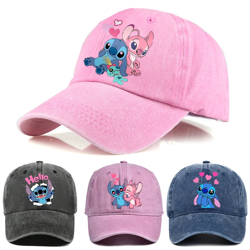 Stitch Angel Cute Baseball Cap Couple Disney Anime Sun Hat Women Men Summer Outdoor Sport Sunbonnet Retro Headgear Adult Gift