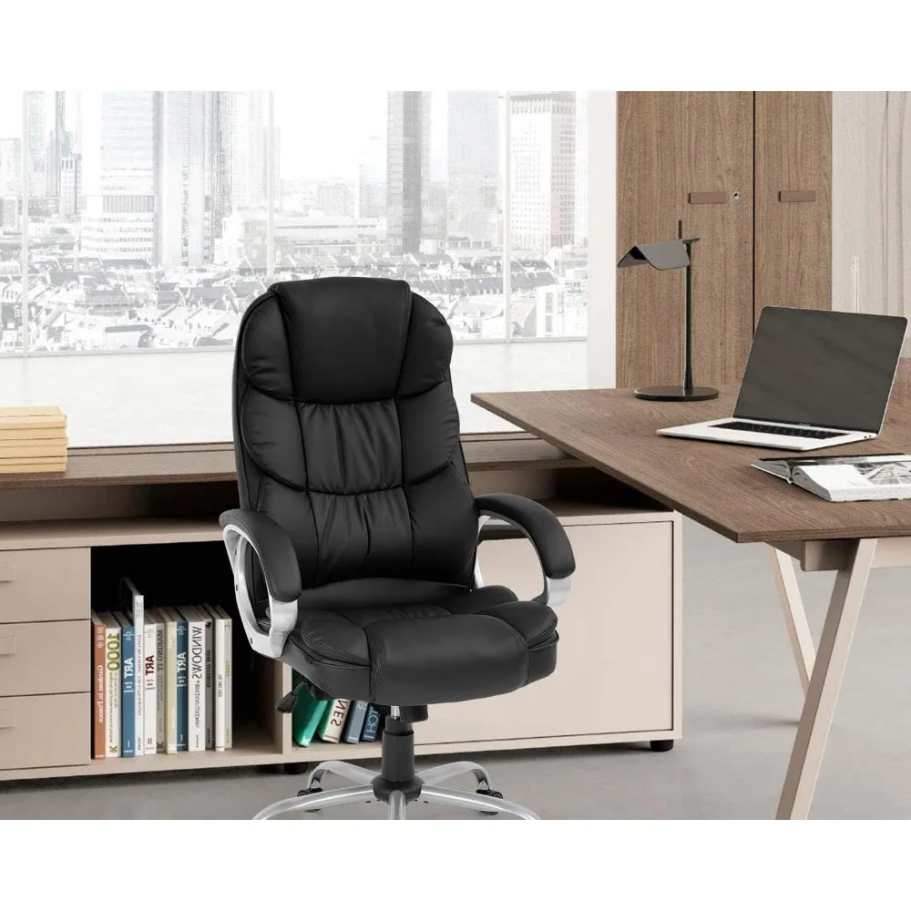 Office Chair ,High back ergonomic office chair, PU leather swivel work chair with armrests and lumbar support, Office Chair .