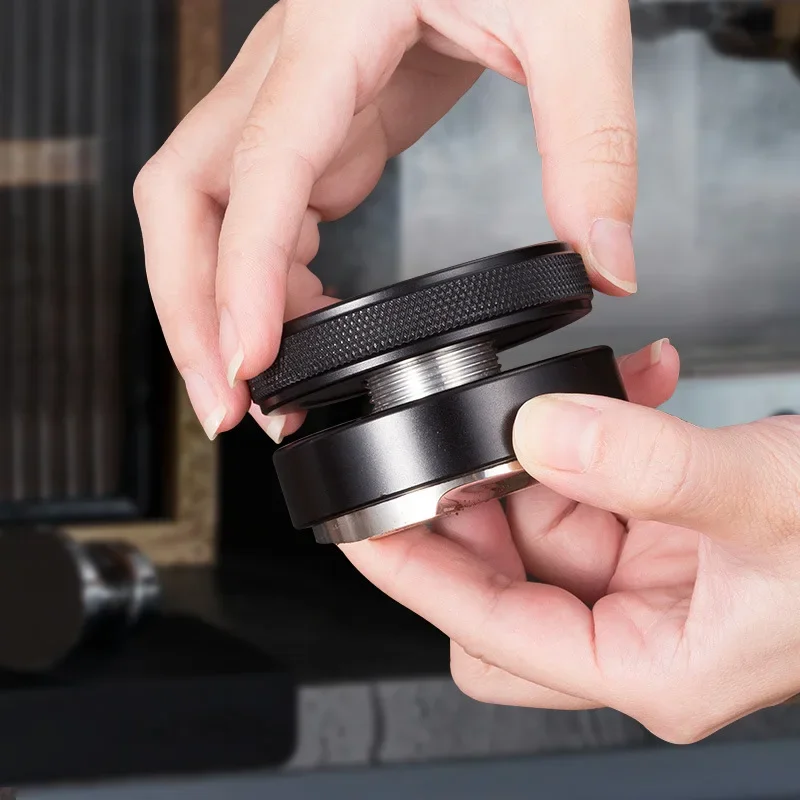 Espresso Distribution Tool Coffee Distributor/Leveler 3 Angled Slopes Adjustable Palm Tamper Fits 51/53/58mm VIE LENTE