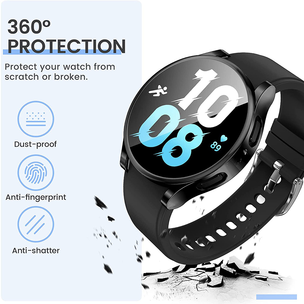 Custodia per Samsung Galaxy Watch 4 5 6 7 40mm 44mm Copertura protettiva Copertura protettiva in silicone TPU Protezione schermo paraurti Accessori completi