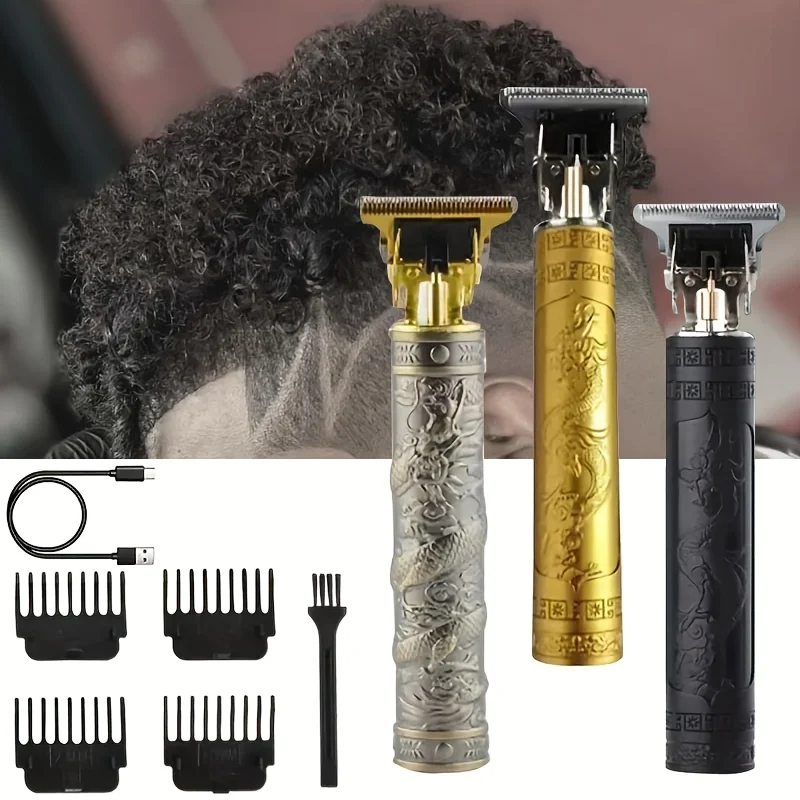 2025 T9 cortadora de pelo para afeitar la barba, cortadora de pelo corporal, máquina eléctrica para hombres, máquina de corte de pelo de 0mm, afeitadora de peluquero, dragón tallado