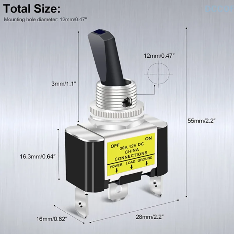 12V 30A LED iluminado interruptor de alternância interruptor oscilante 2 posições 3 pinos SPST liga/desliga