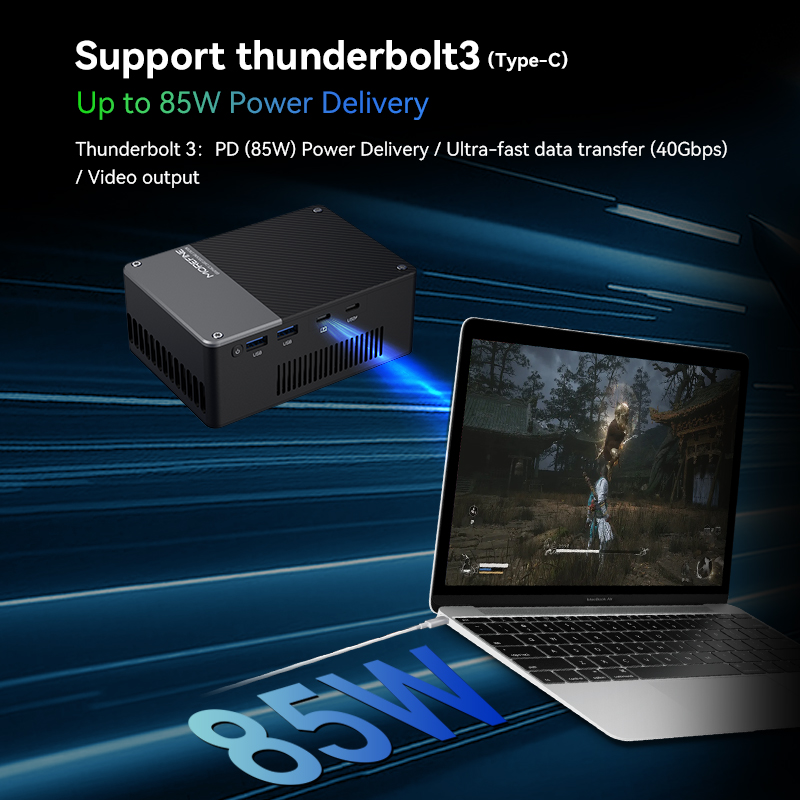 MOREFINE 2025 NEW Mini Pc GPU G1 AI RTX 4080M Super Graphics Card 12GB GDDR6 Thunderbolt3 TypeC External GPU computer