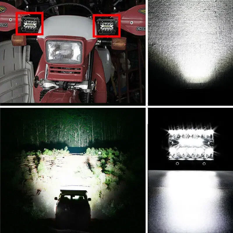 Barra de luz LED de trabajo de 60W, 2 unidades, Combo de inundación, vainas, lámpara antiniebla todoterreno, SUV, ATV, UTV, barra de luz LED