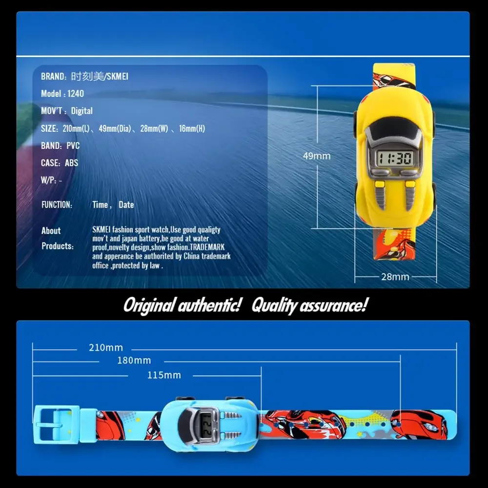 2022 Đồng Hồ Trẻ Em Quà Giáng Tặng Hoạt Hình Trẻ Em Dây Đồ Chơi Cho Bé Trai Cho Bé Thời Trang Đồng Hồ Điện Tử Sáng Tạo Hình Dáng Xe Ô Tô Đồ Chơi