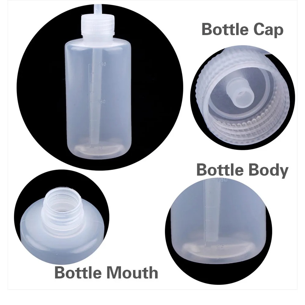 Botella para lavar tatuajes, 1000/500ml, limpieza de extensiones de pestañas, botellas medidoras de laboratorio, suministros de maquillaje de plástico