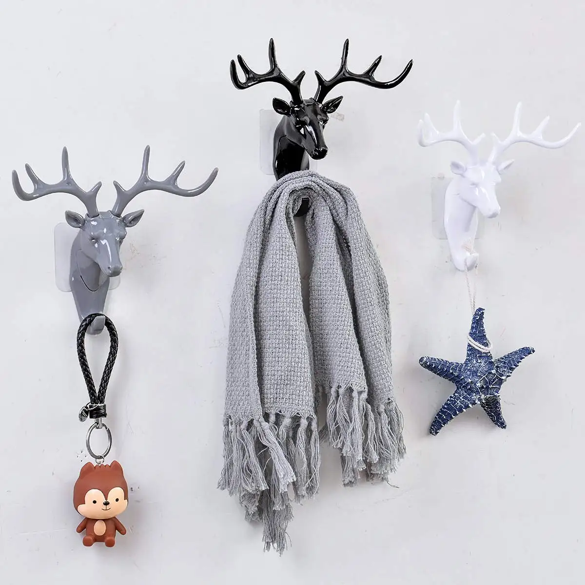 Tier Modellierung Haken Kreative Vintage Wand Hängen Haken Hängende Kleidung Hut Schal Schlüssel Deer Hörner Aufhänger Rack Wände Dekoration