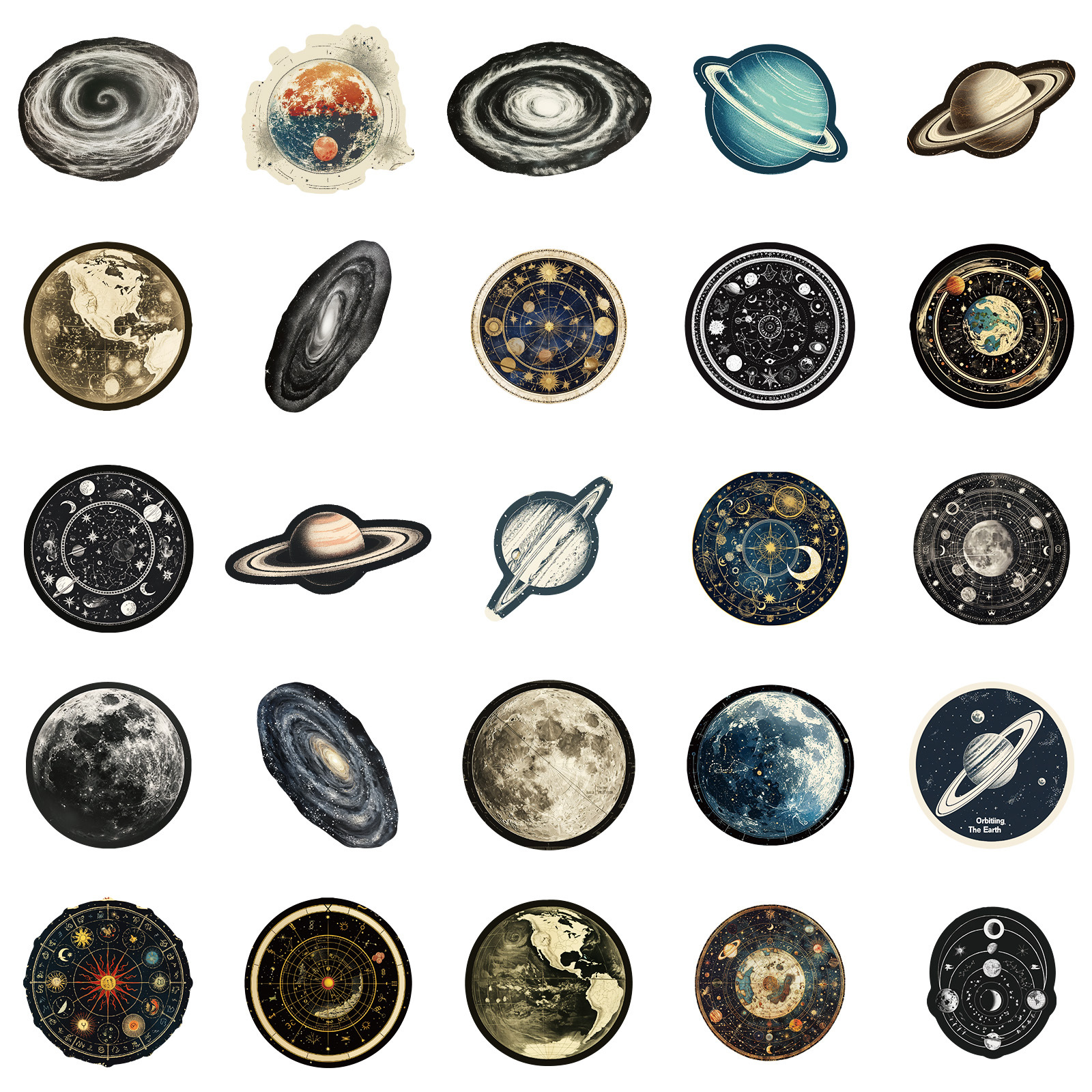 50 pçs estação de espaço universo céu estrelado dos desenhos animados graffiti adesivos diy portátil telefone notebook mala adesivo à prova dwaterproof água crianças brinquedo