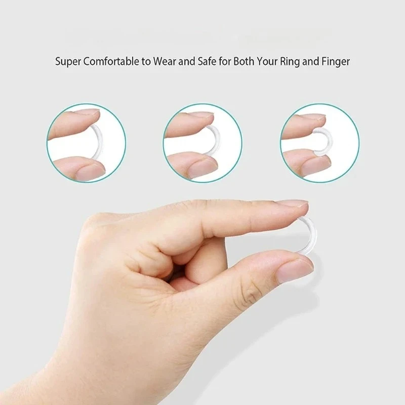 Anel transparente invisível de silicone, 8 tamanhos, anti-perda, suporte de anel invisível, retentor, encolhimento para anéis grandes
