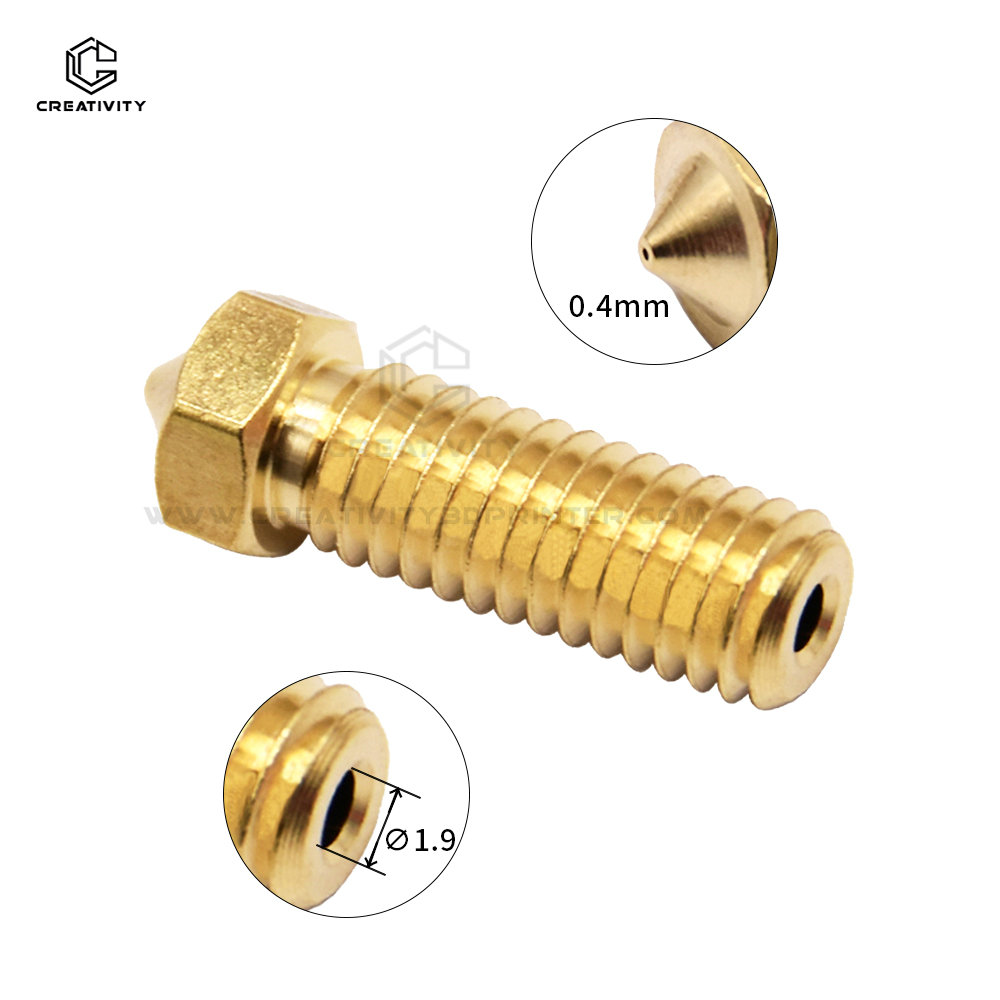 Dysza wulkanu do armaty Sidewinder X1 i X2 Genius Pro Vyper Kobra Plus, maks. 1,75 mm Filament M6 Gwint Hotend Dysze mosiężne