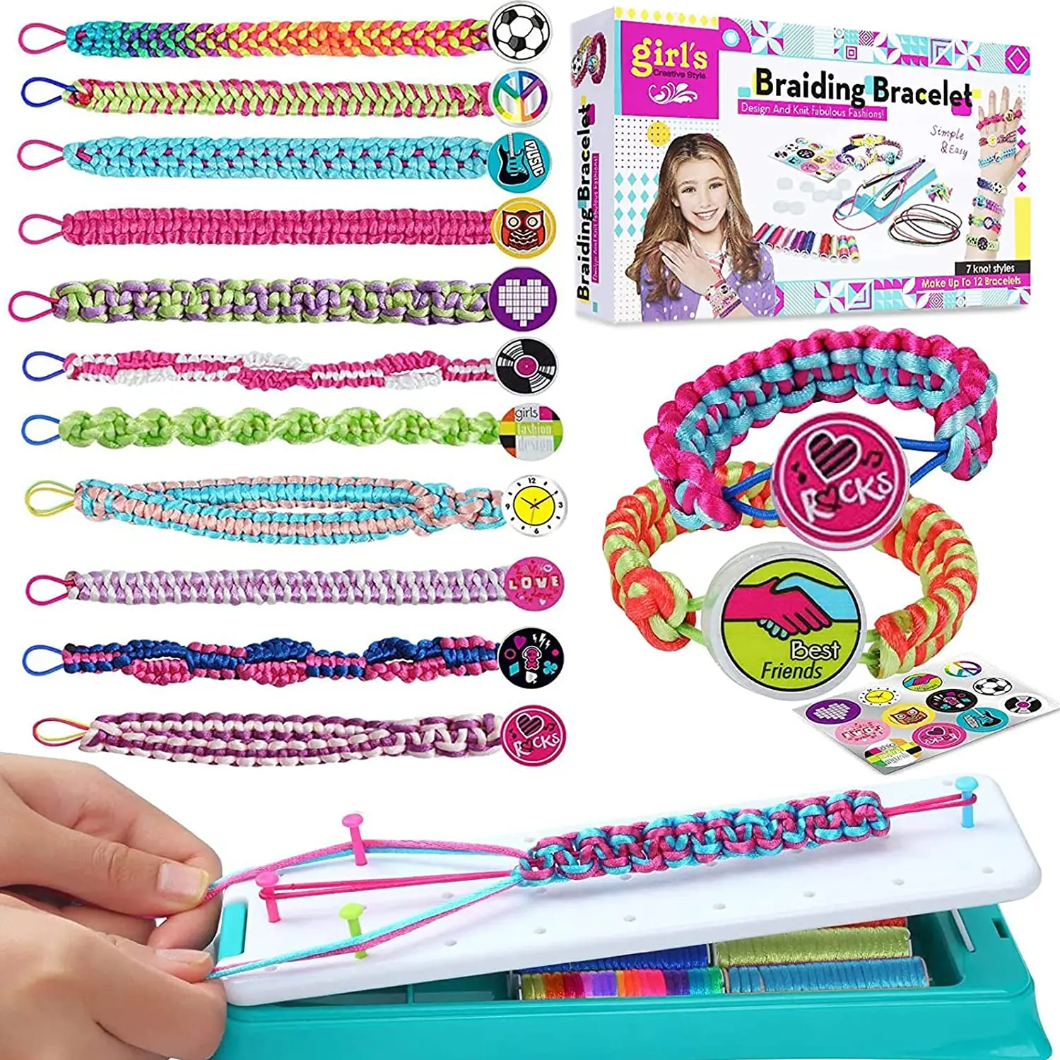Kit de fabrication de bracelets pour filles, bricolage, métier à tisser, tresse, ensembles artisanaux, jouet fait à la main, cadeau pour filles