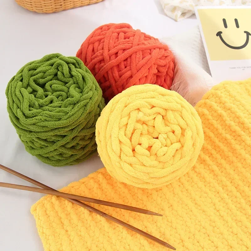 100g/kulka Szenilowa przędza dziewiarska Miękka linia lodu Przędza bawełniana DIY Przędza wełniana do ręcznego dziania Szalik Gruba wełna Hurtownia