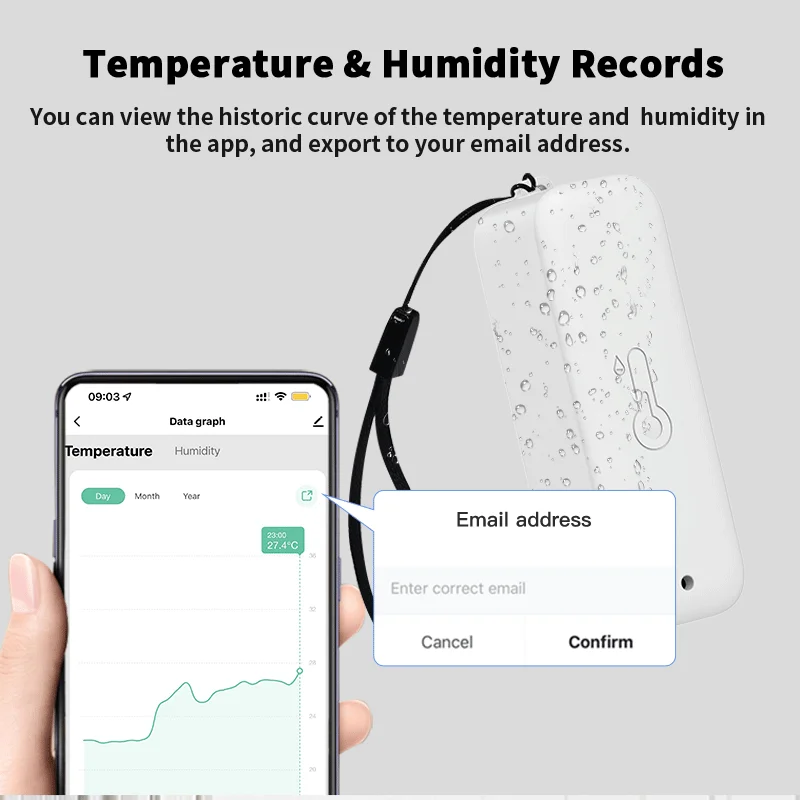Tuya-Sensor de temperatura y humedad, resistente al agua, WiFi IP65, aplicación remota para hogar inteligente, Control SmartLife, funciona con el asistente de Google Alexa