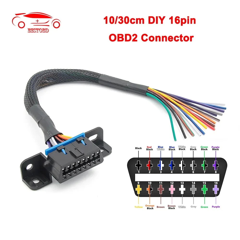 10/30 см DIY 16-контактный J1962 OBD2 удлинительный кабель между мужчинами и женщинами автомобильный диагностический автомобильный инструмент OBD 2 разъем