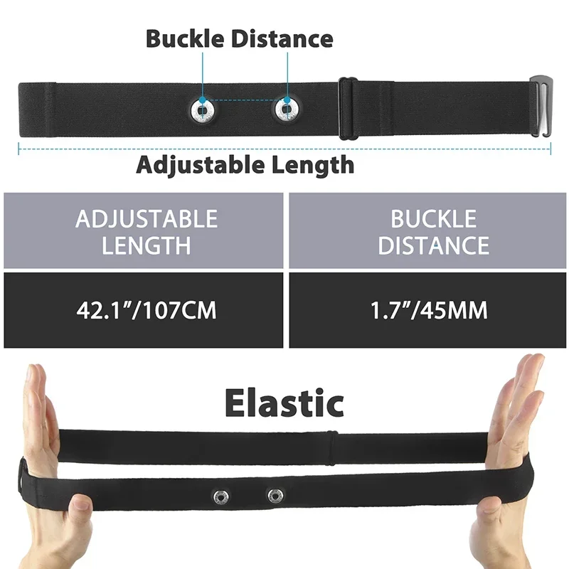 1Pc Heart Rate Monitor Replacement Strap Compatible with Polar H7 H9 H10 Coospo Wahoo Tick Garmin Magene Sensor Band Belt
