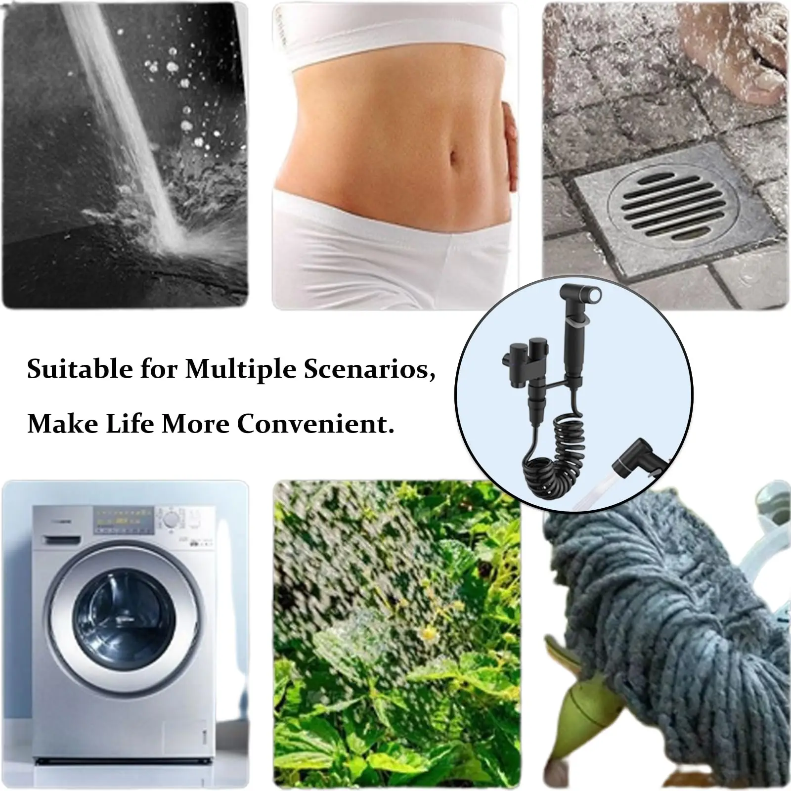 2024 Neues tragbares Bidet-Sprühgerät für die Toilette, Mini-WC-Wasserhahn-Sprühgerät, tragbares Dusch-Bidet-Set, Eckventil mit doppeltem Auslass