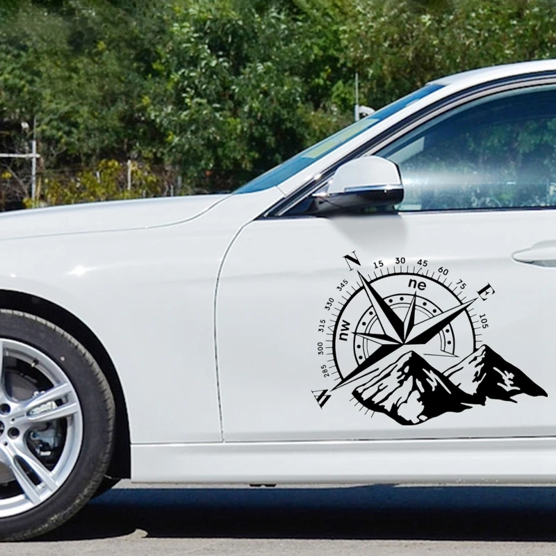 JP 外装装飾ダイカットビニールデカールさまざまなサイズのコンパスウィンドローズ防水車の装飾カバースクラッチステッカー