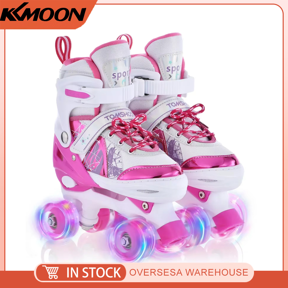 Patins à roulettes pour enfants junior, bottes à roulettes TANFour à 4 roues, ajusteur intégré, chaussures hautes à roues Shoous pour enfants