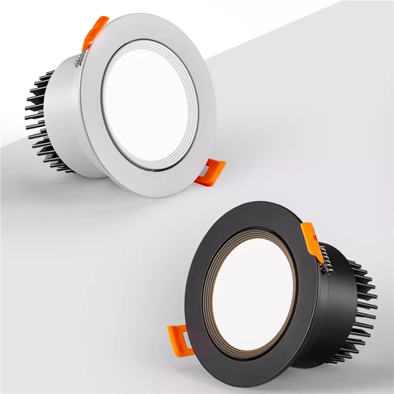 Focos de luz empotrables LED integrados de alto rendimiento con ángulo ajustable 5W7W9W12W15W20W COB antideslumbrantes y regulables para techo CRI>98