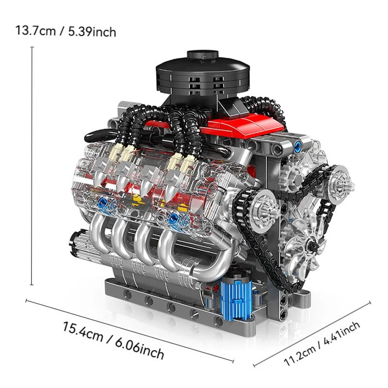 Mould King 10171 Technical Engine Toys The Motorized LSX454 V8 Engine Building Block Assembly Car Engine Brick Set Kids Gift