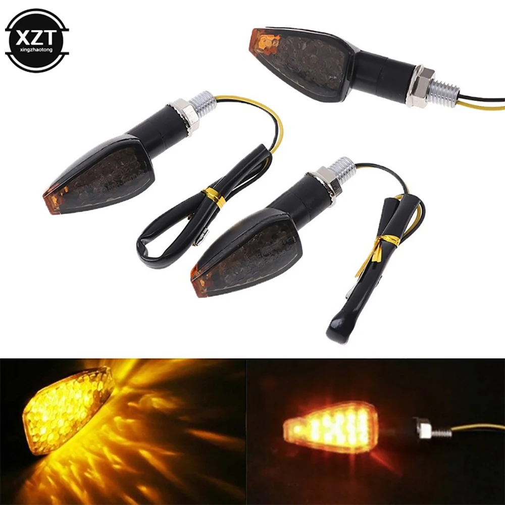 2pcs 12V Motorcycle Turn Signals Turn Signal Light 14LED Turn Signal Indicator Amber Light Blinker LED turn signal light