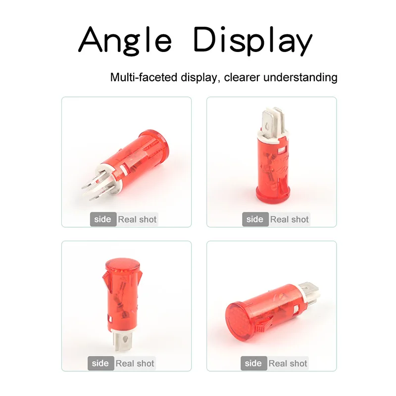 10PCS Guiding Signal Lamp Panel Mounting Neon Indicator 12V 24V 220V 380V Red Green Yellow Lights