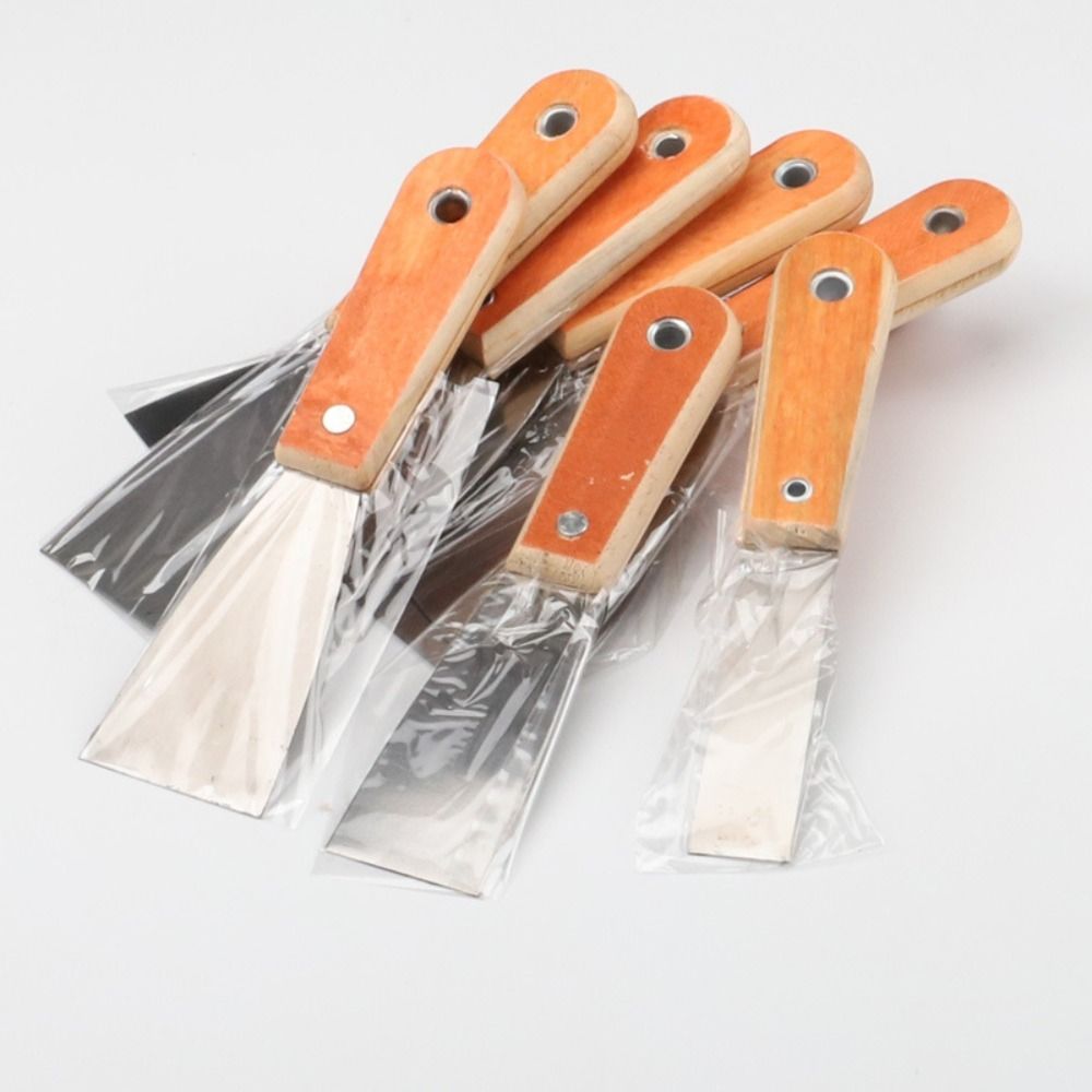 Stainless Steel Cleaning Scraper Wood Handle Surfaces Paint Tools Lay Plaster Materials Non-slip Handle Cleaning Trowel