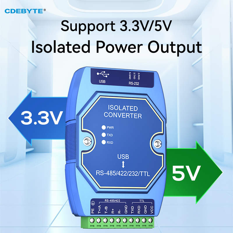 USB-zu-RS485/RS232/TTL-Konverter CH340 Optisch isolierter Industriekonverter CDEBYTE E810-U15C mit Typ-C-Schnittstelle DC4,5–5,5 V