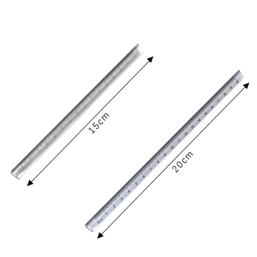 Mr. Paper Simple Transparent Three-square Ruler Students Drawing Measurement Ruler Exam Office School Supplies 2 Style
