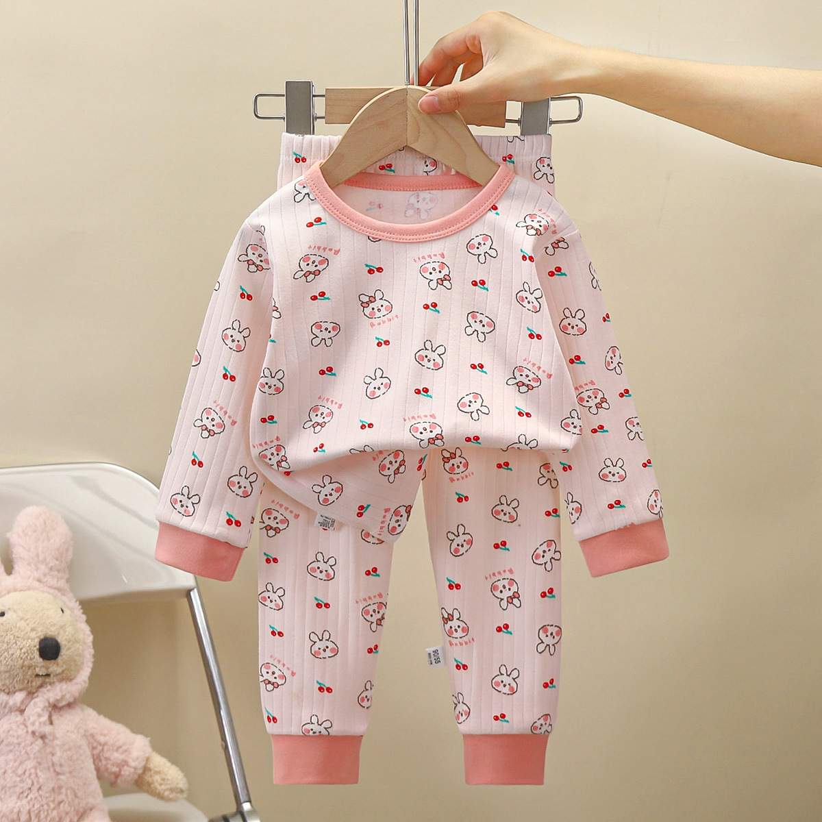 Novas crianças pijamas de algodão puro meninos meninas dos desenhos animados manga longa camiseta topo + calças do bebê outono pijamas conjuntos