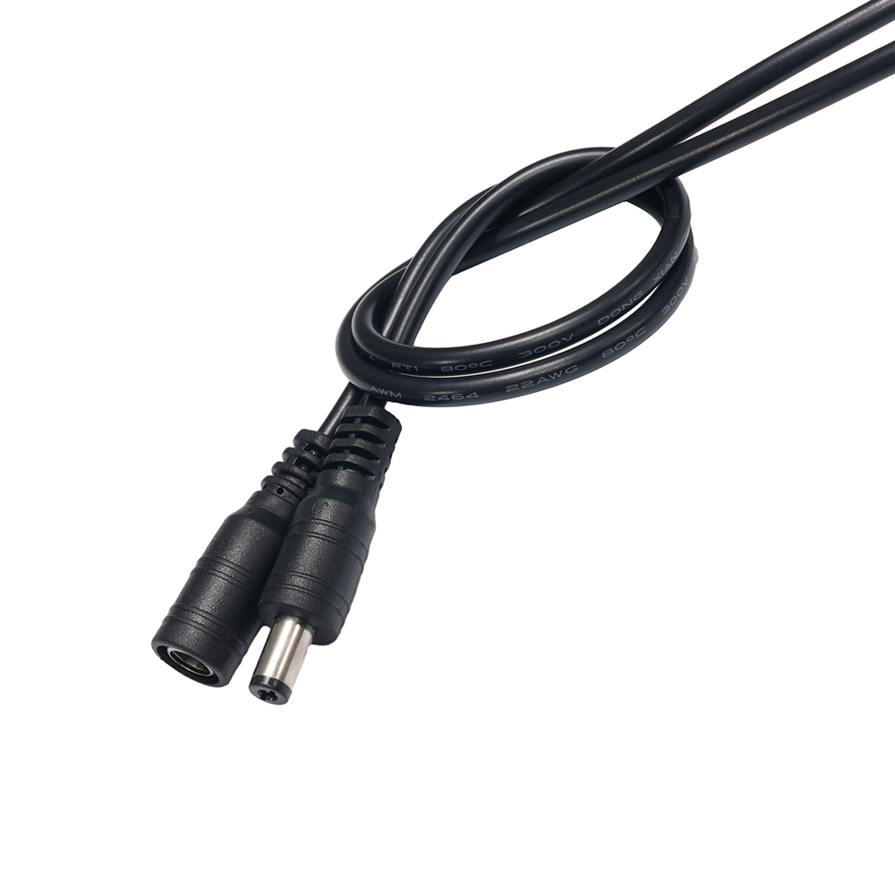 5Pcs Black 5.5 x 2.1mm DC Plug Jack Connector Cable Pigtail 12V Male Female 5.5*2.1 DC Adapter for 5050 3528 LED Strip Light