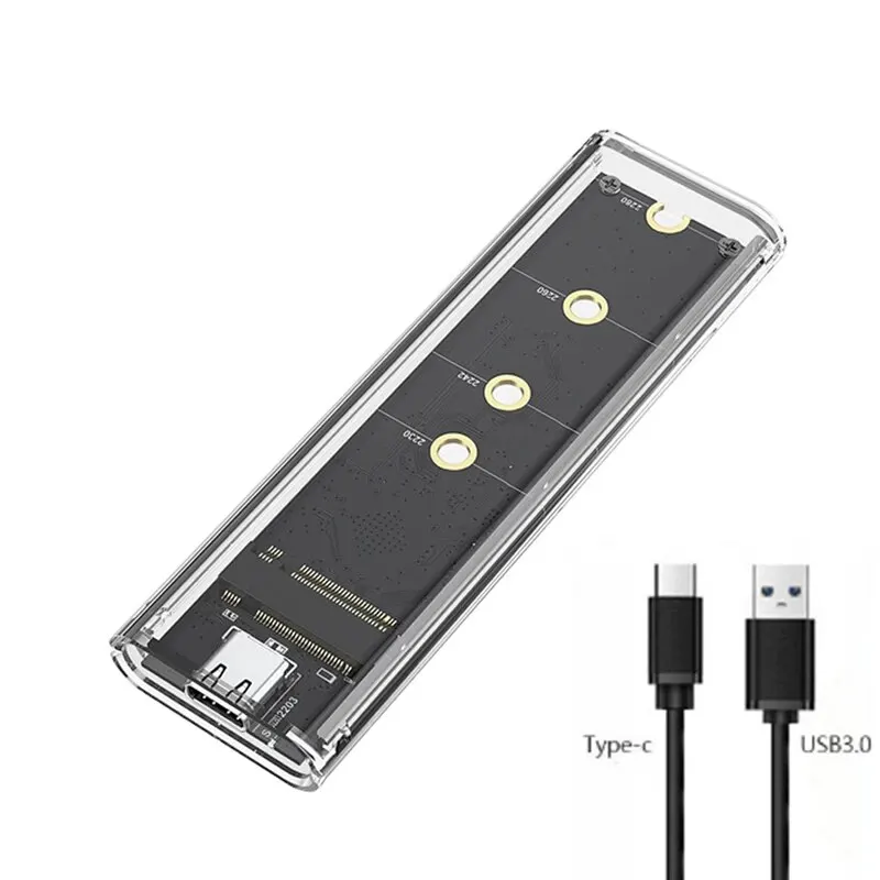 M.2 NVMe pcie/ngff sata/dual Protocol SSD เคสใส USB Type C 10Gbps M2 SSD กล่องใส่ฮาร์ดดิสก์ภายนอก