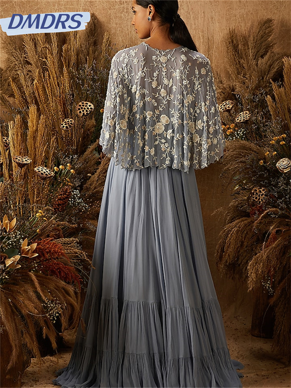 คลาสสิกชีฟองพรหมชุดโรแมนติกAppliqueชุดราตรีCharmingแขนสั้นความยาวชุดที่กําหนดเองVestidos De Novia