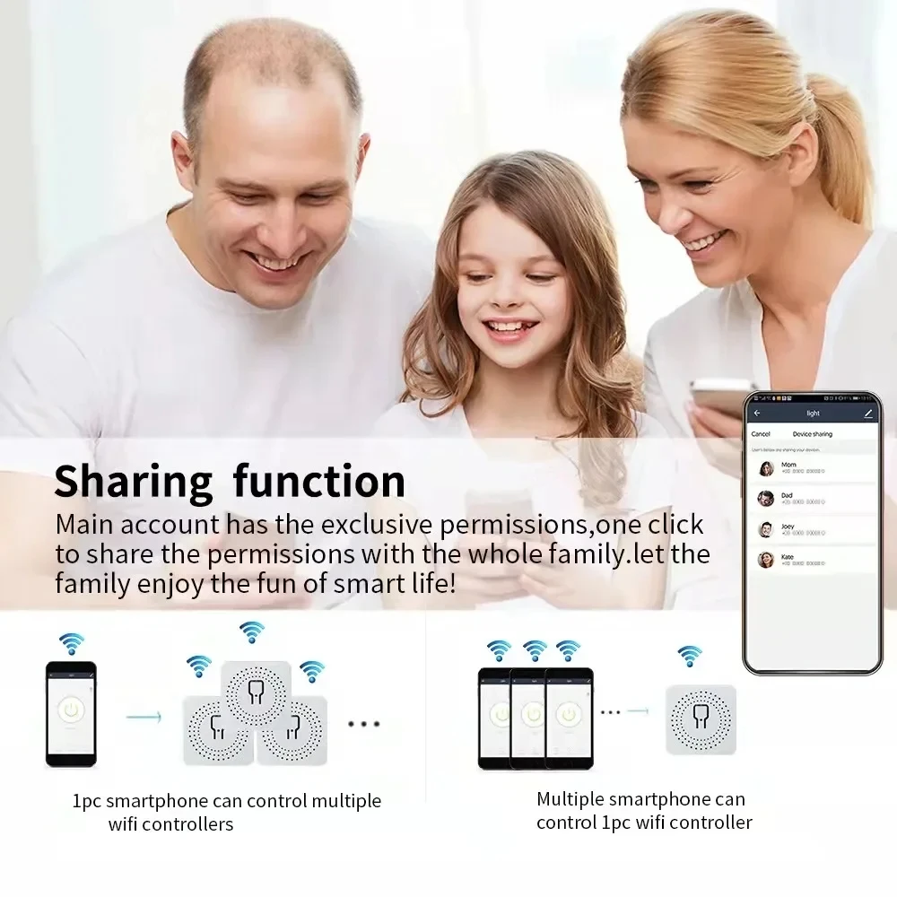 Mini interruptor Wifi de 16A, interruptor de Control bidireccional DIY, relé de sincronización, trabajo en casa inteligente con Tuya Smart Life Alexa Alice Google Home