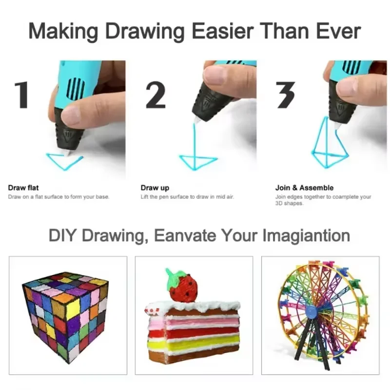 Nieuwe generatie LED-display Elektronische 3D-printpen Driedimensionale graffiti-schildergereedschap DIY Smart Toy Verjaardagscadeau