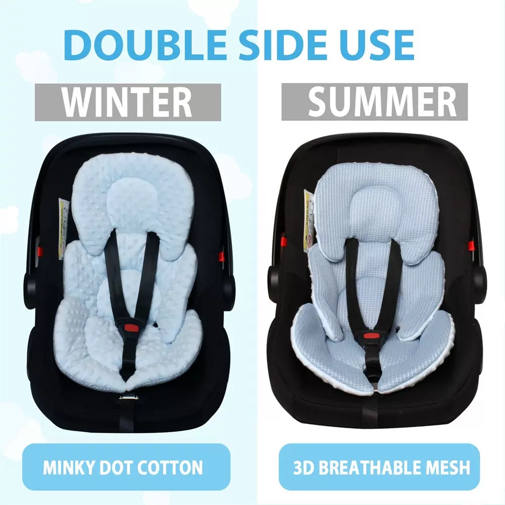 Coussin de poussette pour bébé, insert de matelas isolant universel pour siège auto, maille respirante des deux côtés pour toutes les saisons