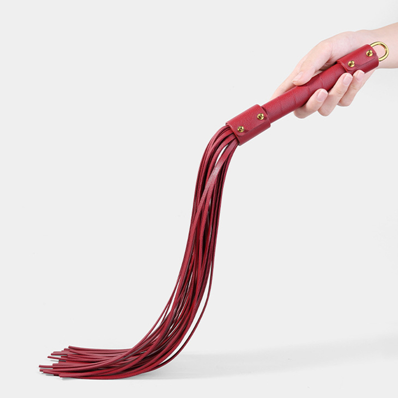 60 ซม.PU หนังแส้,handmade Suede Flogger Bull Whip Cowhide ขี่แส้จับเหล็ก Hoop