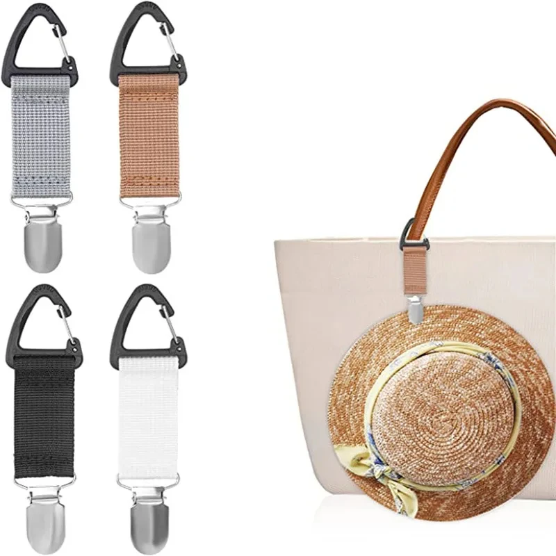 Clip para sombrero de paja para viaje al aire libre, clip portátil para bolsa de compañero, organizador multiusos para guantes al aire libre