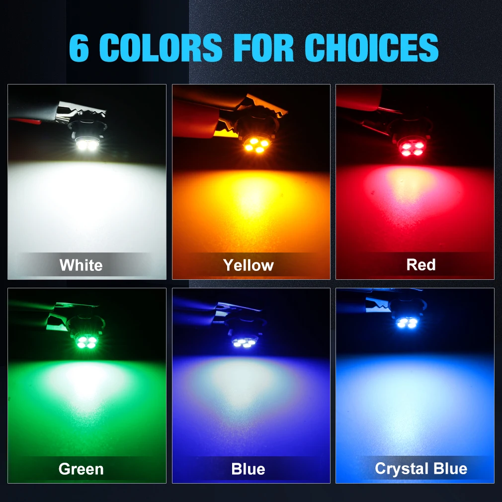 10 Uds Canbus T3 LED T4.2 T4.7 bombilla Led luces interiores de coche indicador cuña tablero calentamiento lámpara de instrumento automático DC 12V