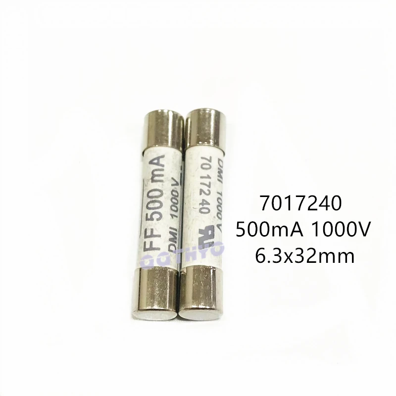 10Pcs Multimeter Ceramic Fuses 7017240 6.3 x 32mm FF 315mA FF500mA FF630mA FF800mA FF1A FF1.6A FF2A DMI 1000V Fast-Acting Fuse