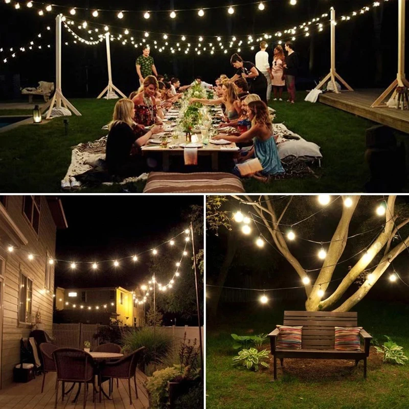 Solar-Kristallkugel-LED-Lichterkette, 60 LEDs, 8 Beleuchtungsmodi, IP65, Lichterkette, Weihnachtsgirlande für Garten, Party, Dekoration, 1 Stück/2 Stück